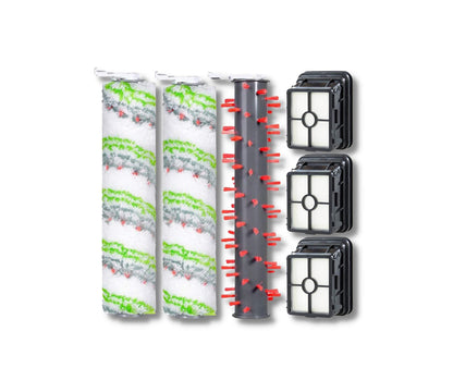 Replacement Parts for Bissell CrossWave Max 2554 2554A 2590 2593 2596 and HydroSteam 35151 3515 35152 3513 3518, 3 Pack CrossWave Pet Brush Rolls 2788 and 3 Pack Filters 1866, Part 1618641 1608684