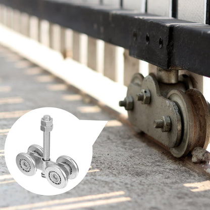 iplusmile Sliding Door Roller 4.33 Inch Steel Track Roller Wheel for Industrial Sliding Doors Heavy Duty Barn Door Pulley Replacement with Durable Hanging Wheel