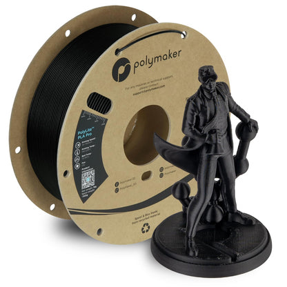 Polymaker PLA PRO Filament 1.75mm 1kg, Tough & High Rigidity Black 3D Printing Filament, PolyLite PLA PRO 3D Printer Filament 1.75mm, Print with Most 3D Printers