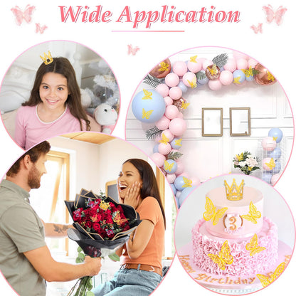 311 PCS Flower Wrapping Paper Bouquet Kit, 30 Sheets Waterproof Floral Wrapping Paper With Ribbons, Flower Pearl Pins, Bamboo Skewers, 3D Butterflies Crowns for Florist Craft Mother's Day Birthday