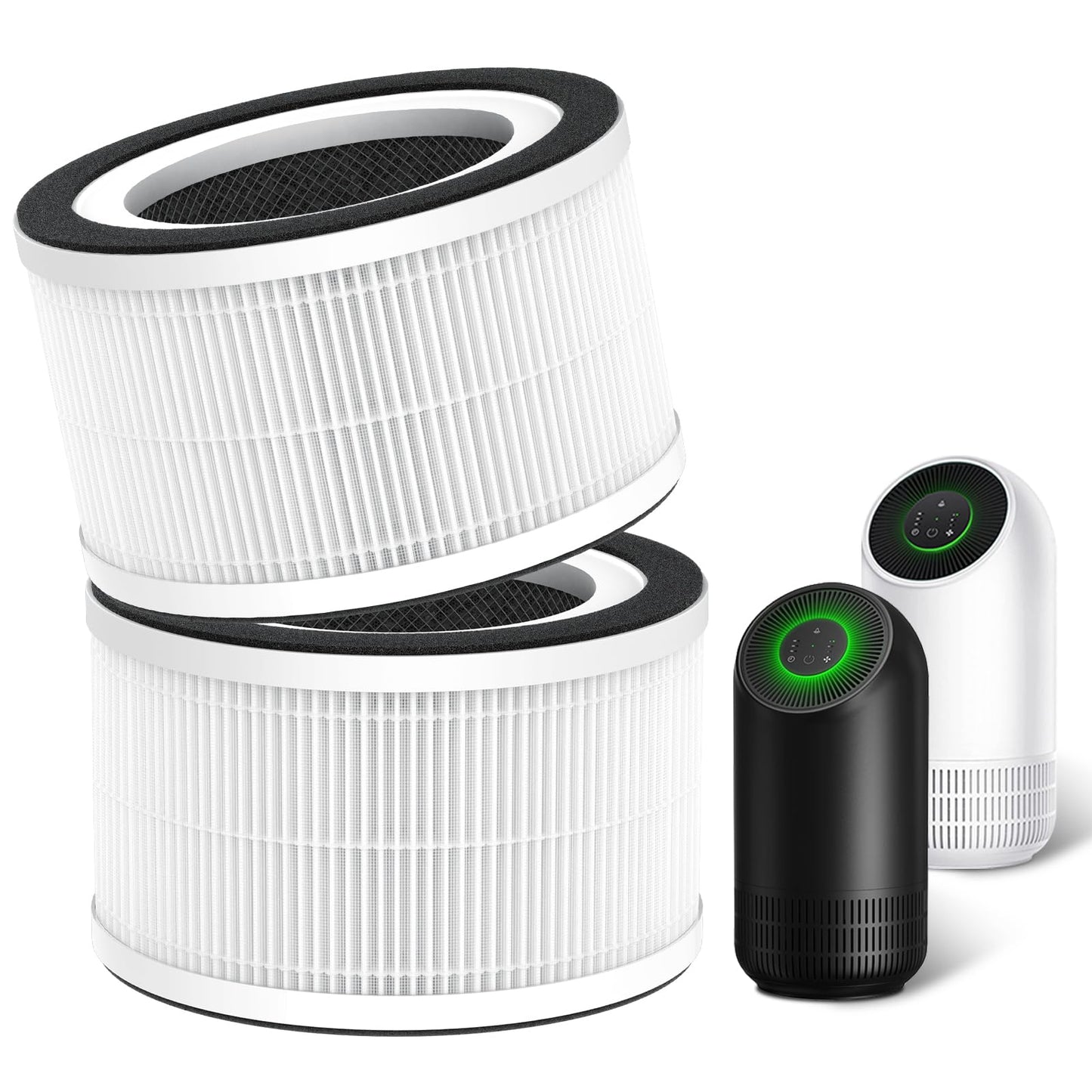 SAKEGDY Fillo Filter Replacement Compatible with Afloia Air Purifier Fillo and Mooka Allo Air Purifier, 3-IN-1 H13 True HEPA Filter, 2 Pack