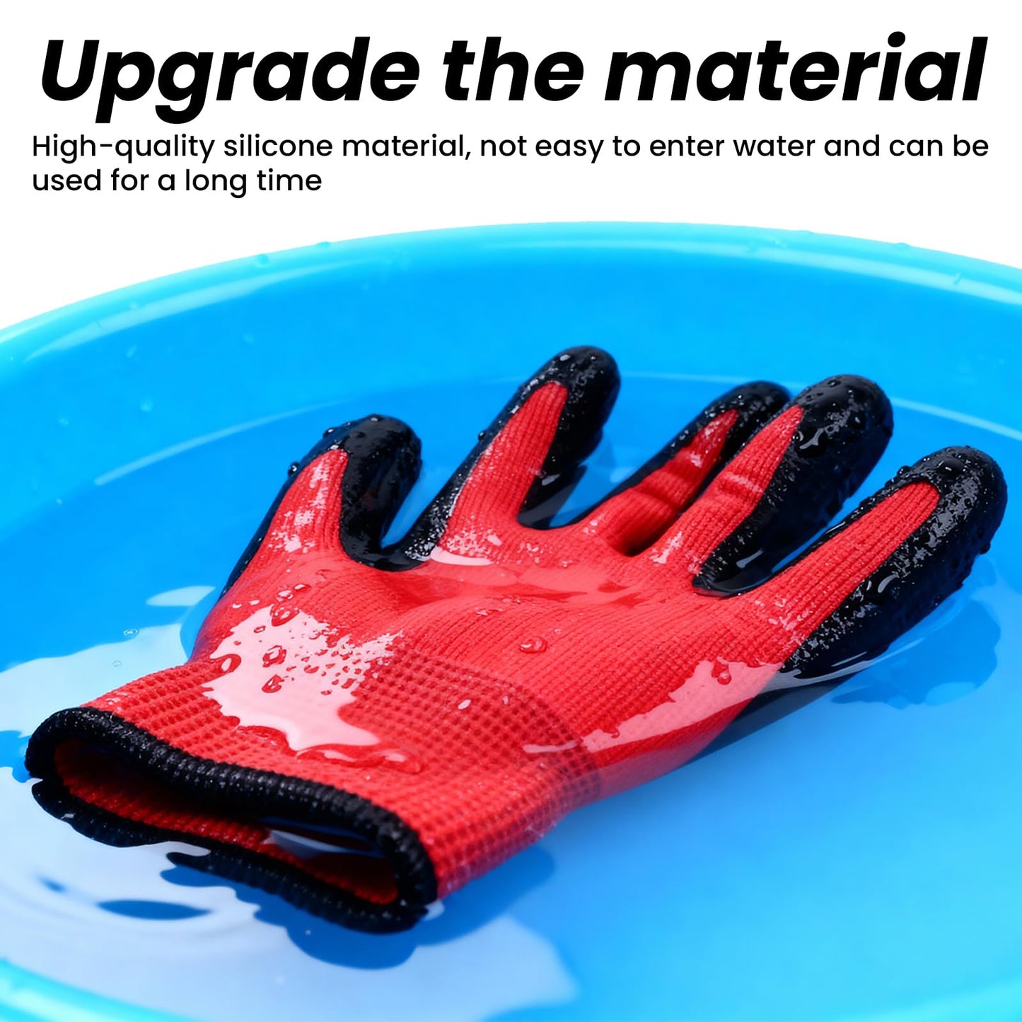 24 Pairs Gardening Gloves for Men Women, Rubber Coated Safety Work Gloves Bulk, Breathable Large Garden Construction Gloves for Weeding, Digging, Pruning, Construction, Black and Red