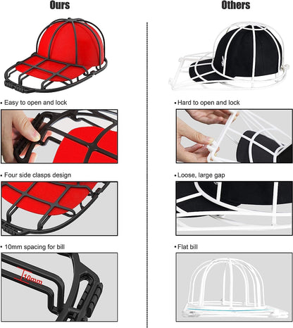 Senzhilin-2 Pieces Hat Washer Cage - Hat Cleaner for Adult and Kids Hats | Ideal for Baseball Caps | Safe for Dishwasher and Washing Machine | Black |