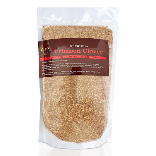 1 Pound Crimson Clover Seeds | Canadian Crimson Clover Seed | Natural Cover Crop | Deer Food Plots | Butterfly & Bee Food | Suitable For Raised Gardens or Planters | Cover Crop Seeds | Red Clover Seed