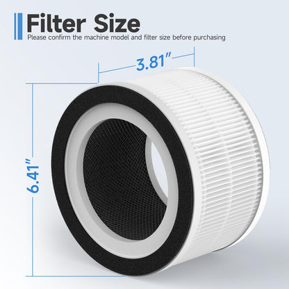 SAKEGDY Fillo Filter Replacement Compatible with Afloia Air Purifier Fillo and Mooka Allo Air Purifier, 3-IN-1 H13 True HEPA Filter, 2 Pack