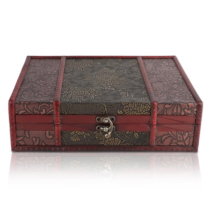 Wooden Box, 11 x 8.5 x 3.2in Large Keepsake Box with Lid Decorative Boxes Wood Storage Box Treasure Chest Trinket Box Gift Box Wood Jewelry Box Memory Box Wooden Chest Box for Decorative