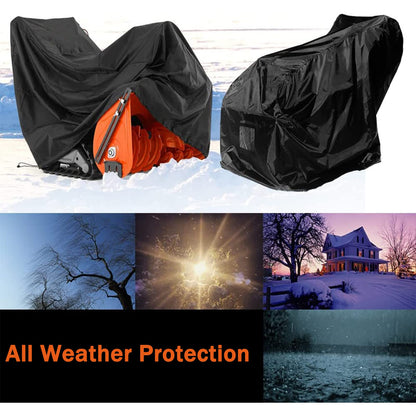 Snow Thrower Cover Waterproof Snow Blower Cover 600D Oxford with Windproof Buckles and Elastic Cord for Outdoor Electric All Weather Protection Universal Size 55" L x 44" H x 32" W