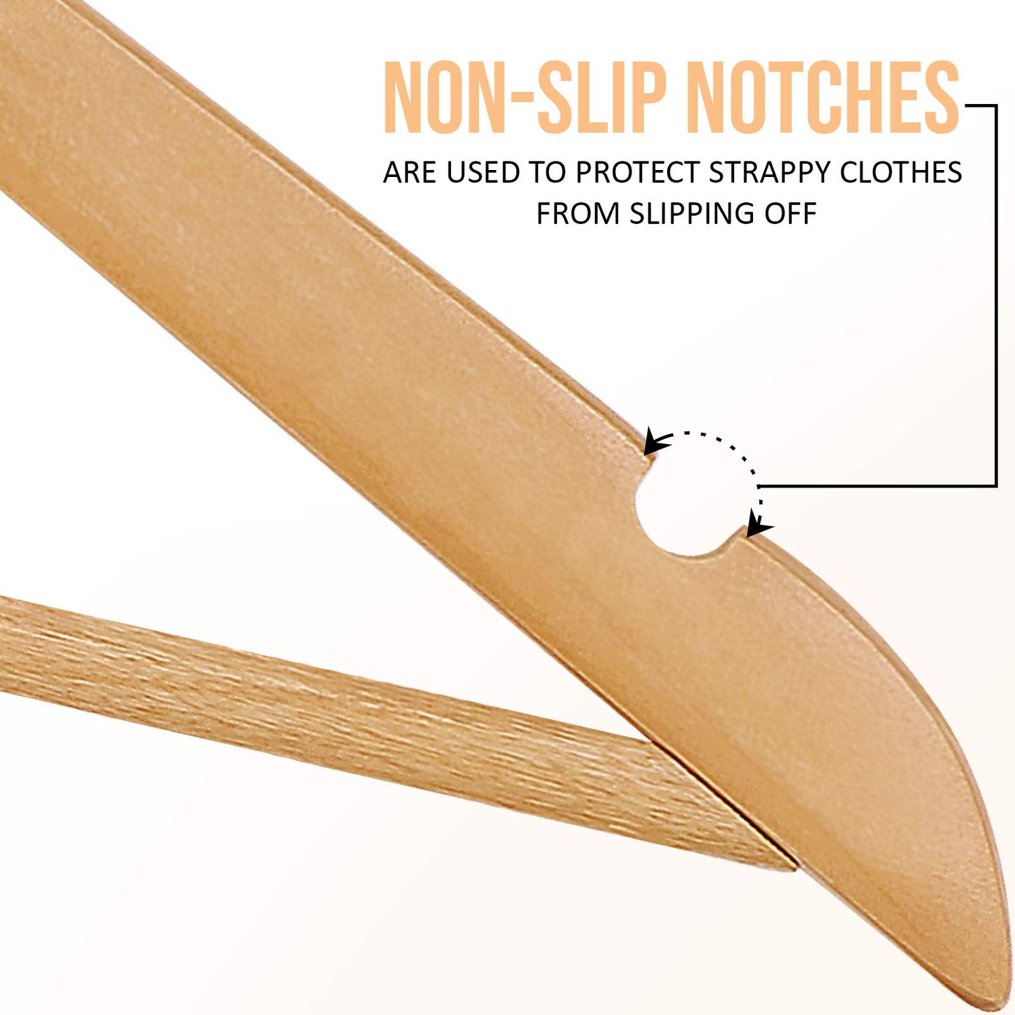 Utopia Home Pack of 20 Non-Slip Premium Wooden Hangers - 360 Degree Rotatable Hook - Durable & Slim - Shoulder Grooves - Lightweight Hangers for Coats, Suits, Pants and Jackets - Natural Finish
