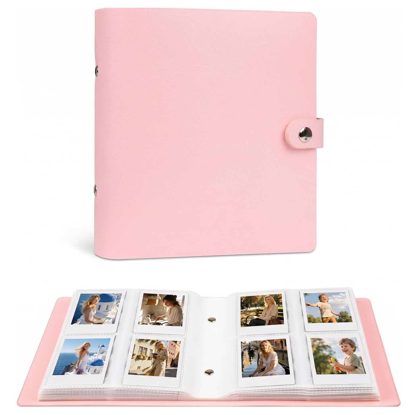 Ruibytree 320 Pockets Photo Album for Fujifilm Instax Mini LiPlay 12 11 9 8 40 41 99 Evo 7S Instant Film Camera, PU Leather Cover Photo Book for Polaroid 2x3 Pictures, Pink