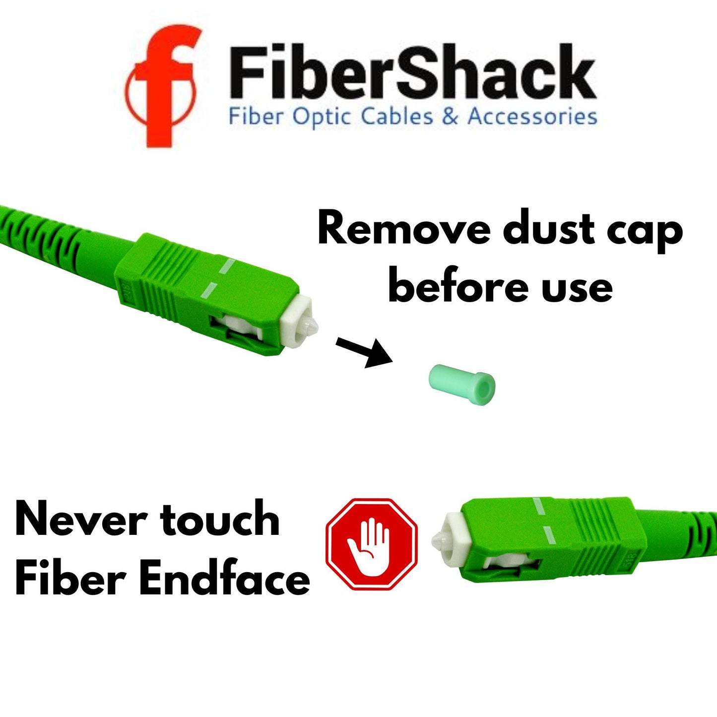 Fibershack White SC/APC Fiber Optic Internet Cable - 15ft, 5M Single Mode, SC/APC Connector, Fiber Patch Cable Extension for Residential Networks