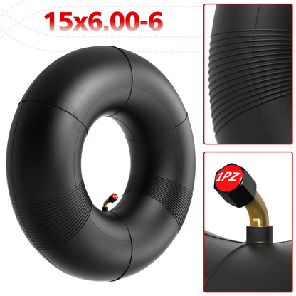 1PZ TRI-B15 15x6.00-6 Inner Tube TR-87 Bent Valve Stem Replacement for Lawn Mower Yard Tractors Wheelbarrows ATV Riding Mower Go Kart Golf Carts and More