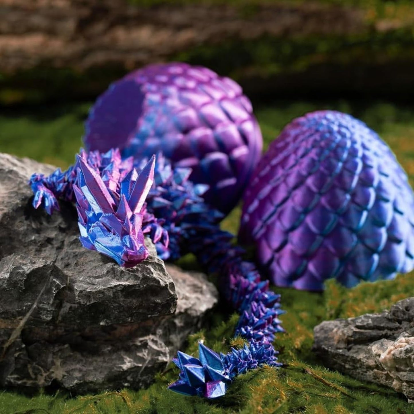 12 Pcs 3D Printed Dragon Egg with Dragon Inside, Complete Dragon-Shaped 3D Crystal Easter Egg with Removable Shell for Home Decor, Easter Decorations