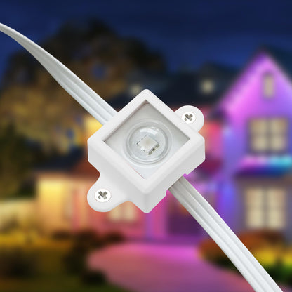 40 Pcs H705 LED Light Mounting Bracket Clip,Waterproof H705 LED Lights Mount Set with 80 Screws,Screw Mounting White Square Light Brackets for Outdoor Installation