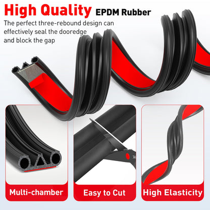 CHUANJI Tonneau Cover Seal, Truck Topper Seal Rubber Weather stripping with Triple Bulb, Camper Shell Seal Kit Replacement Parts Accessories (13.1Ft)