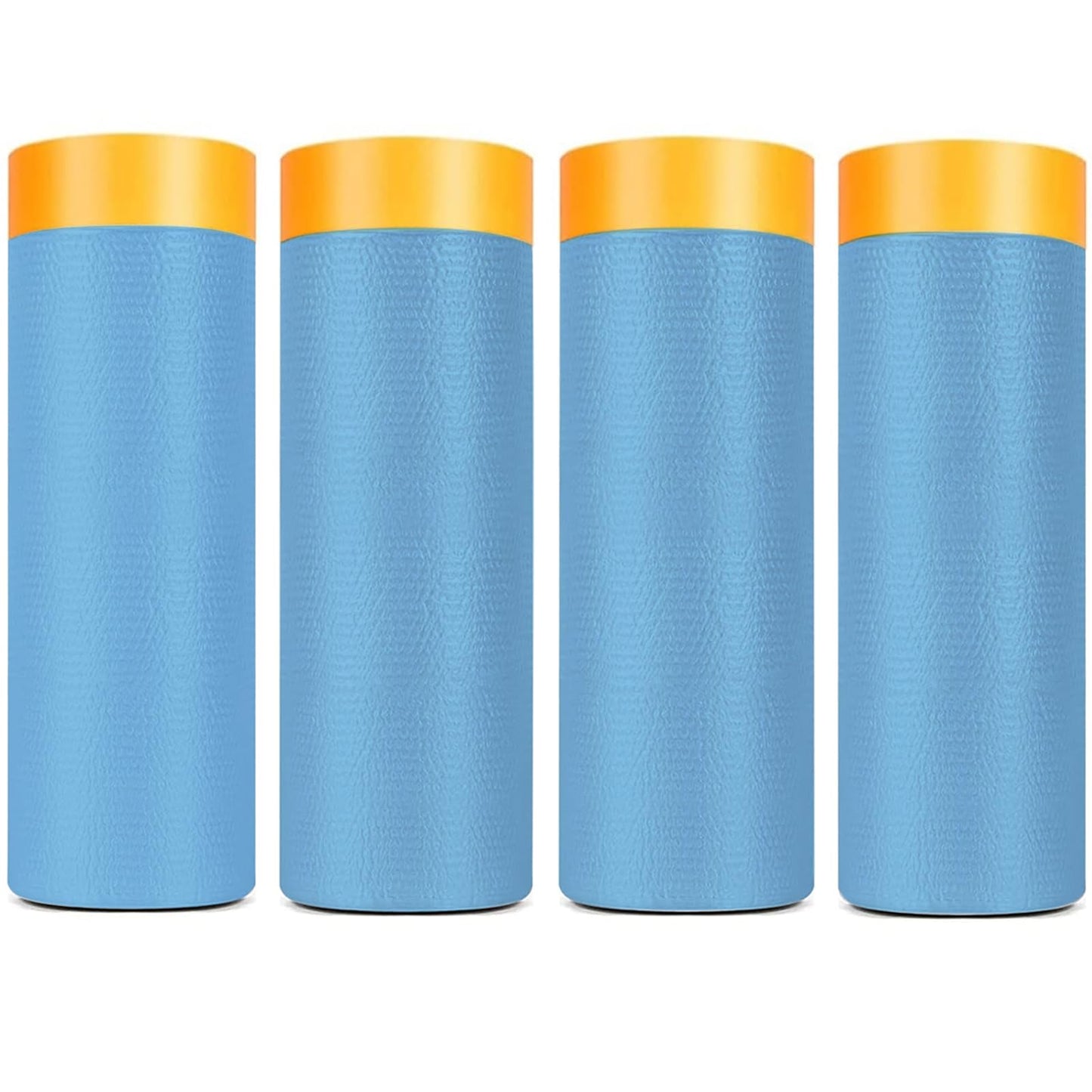 Pre-Taped Masking Film for Painting - 60" x 66' Painters Plastic Sheeting with Automotive Paint Tape and Drape for Covering Cars, Walls, Windows and Furniture Protection (4 Rolls)
