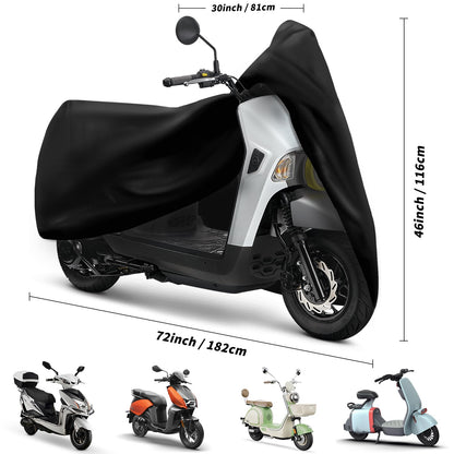 XYZCTEM Scooter Cover,Waterproof Moped Cover, for Vespa Cover Outdoor Protection Against Water, UV, Wind. Black, 72" L