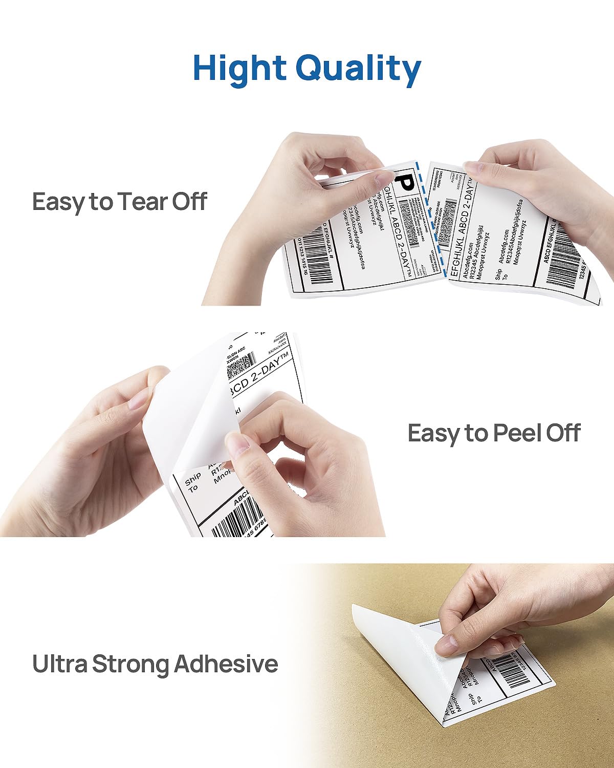 POLONO Genuine 4" x 6" Direct Thermal Shipping Label, Thermal Label (Pack of 500), Perforated Fanfold Labels Compatible with POLONO PL80E, PL70E, PL60 Label Printer, BPA & BPS Free, Commercial Grade