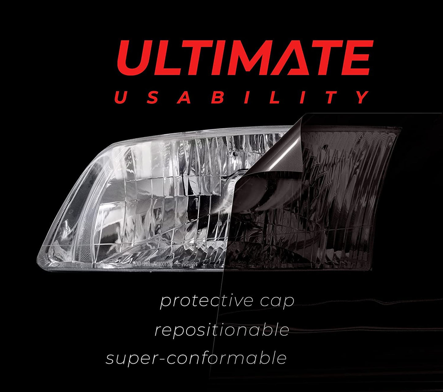 VViViD+ Ultimate Headlight Taillight Tint Vinyl Wrap (Dark Smoke, 12" x 7ft)