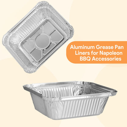 BBQ Grill Drip Pan Liners for Napoleon BBQ Parts Prestige 500, Grill Drip Pan Liners for Napoleon Prestige and Rogue Series Parts, Aluminum Grease Pan Liners for Napoleon BBQ Accessories