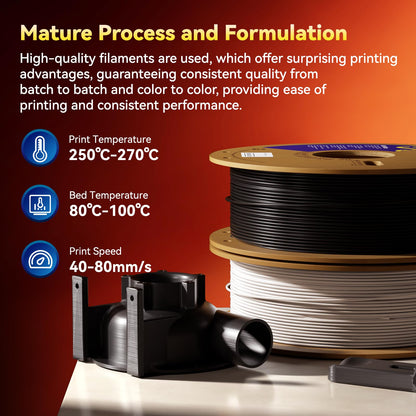 PC 3D Printer Filament, High Temperature Resistant, Low Warpage, Upgrade Cardboard Spool, 1kg, Dimensional Accuracy +/-0.03mm, 1.75mm, Transparent White