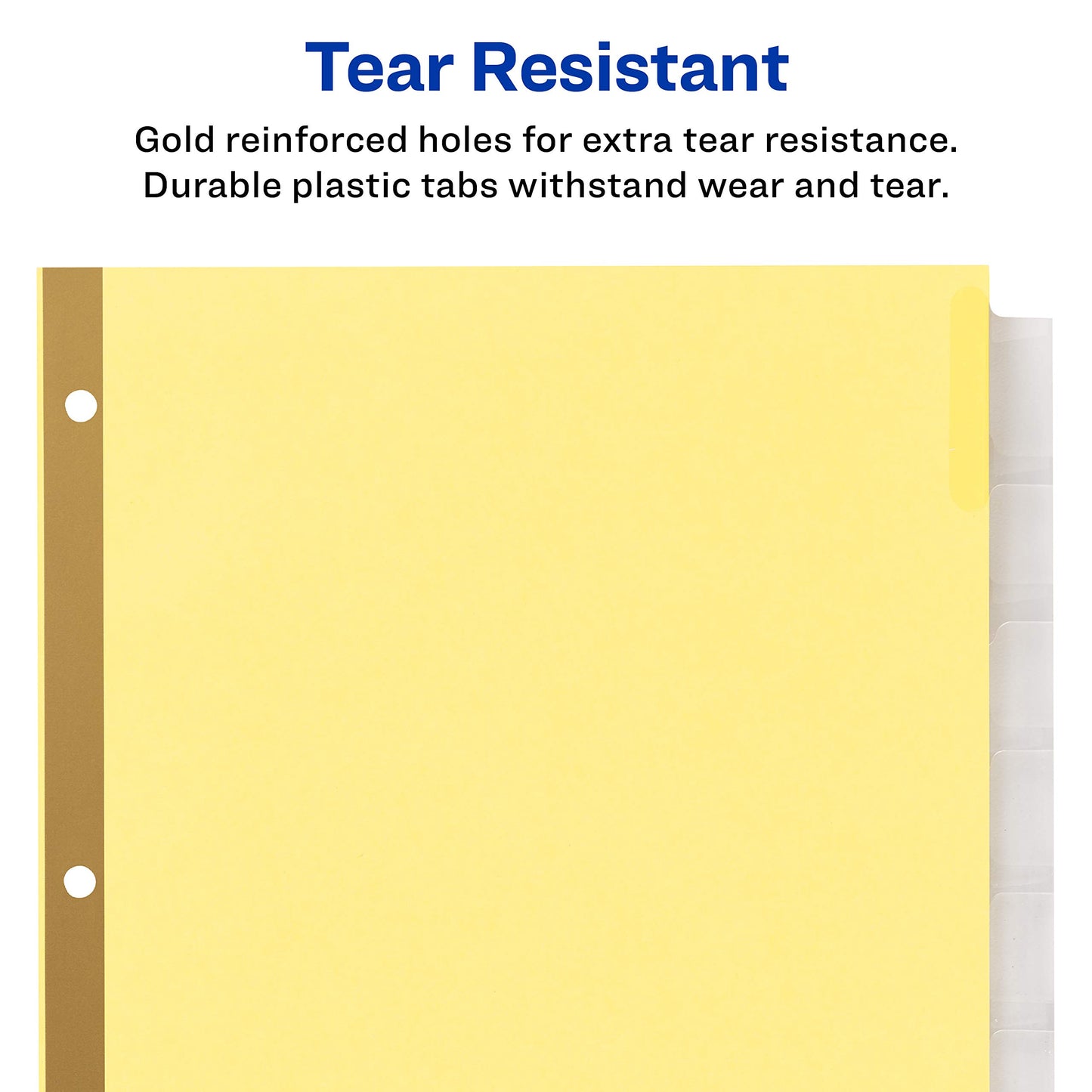 Big Tab Buff Colored Insertable Dividers - Gold Reinforce