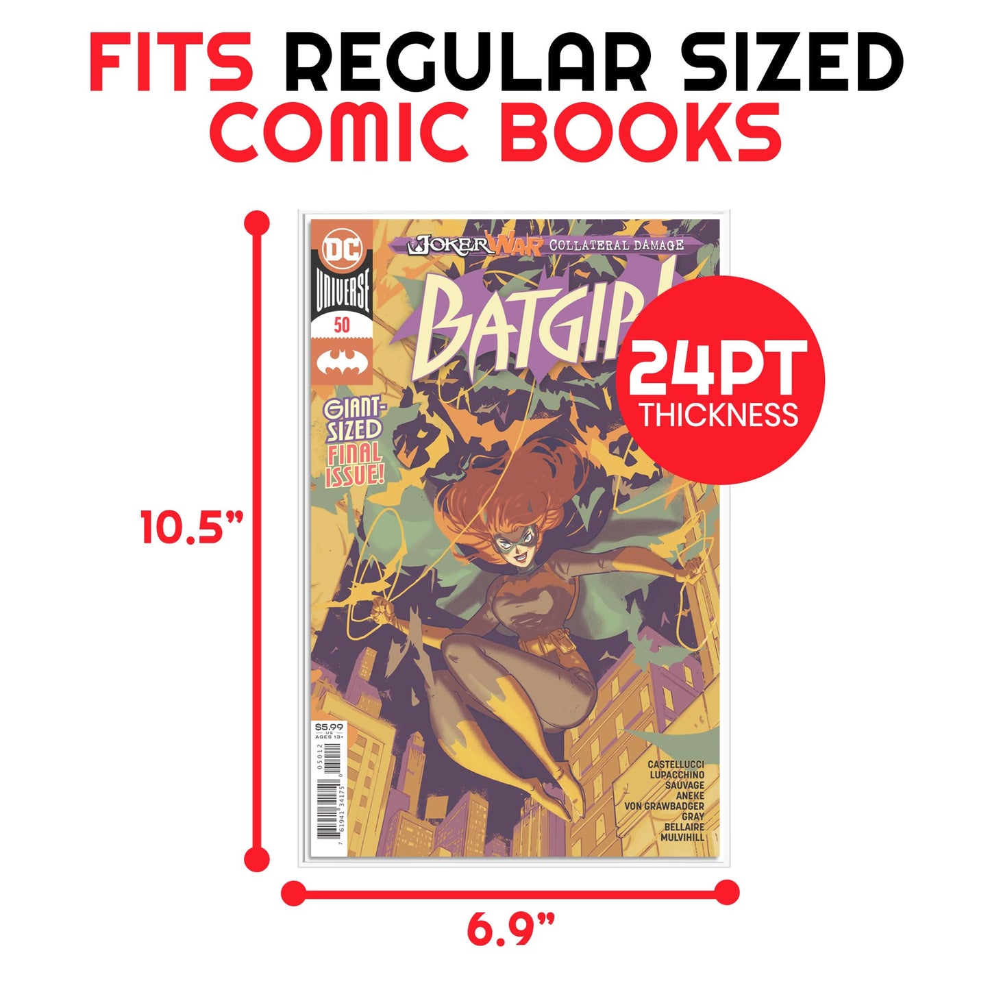 Comic Book Boards - Backboard 24PT - Compatible for All DC Comics and Marvel Comics White Boards - Comic Book Storage (Pack of 100) (Regular Comic)