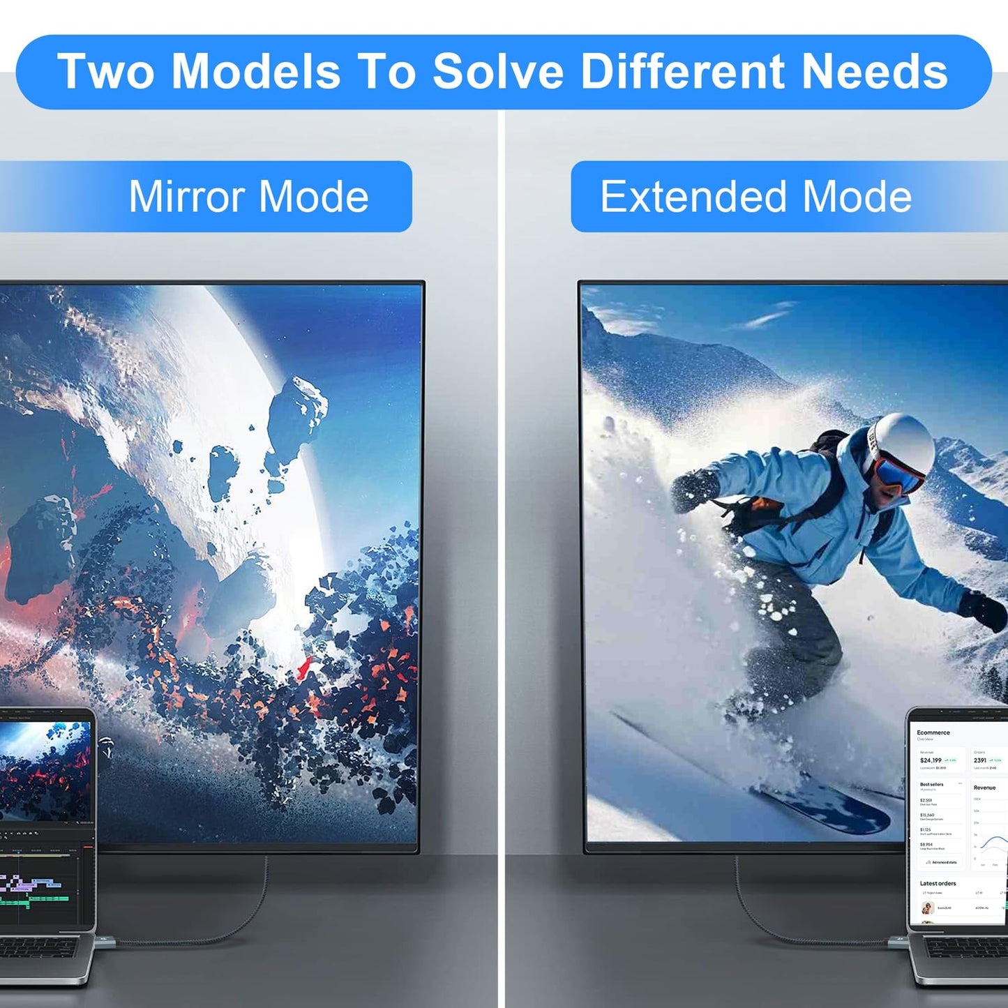 Thzzhnno DVI to DVI Cable 15FT/5M, Gold-Plated & Braided Male DVI-D 24+1 to DVI Cable Support High Resolution 1080P 2560x1600 for Gaming, DVD, Laptop, HDTV