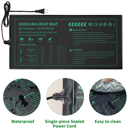 AUPETEK Seedling Heat Mat 2 Pack for Seed Starting,10" x 20.75" Waterproof Heating Pad for Indoor Plants Germination, Gardening, Hydroponic, Greenhouse