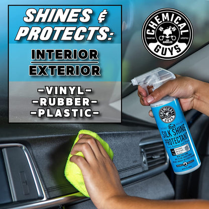 Chemical Guys Silk Shine Spray-able Dry-to-The-Touch Dressing and Protectant for Tires, Trim, Vinyl, Plastic and More, Safe for Cars, Trucks, Motorcycles, RVs & More, 473 ml (2 Pack)