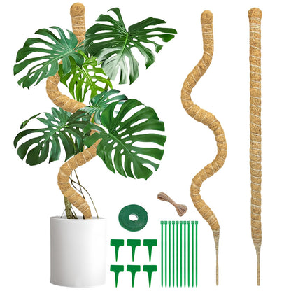 SYCARON Moss Pole, 2Pcs 48 Inches Moss Pole Plant Support Monstera, Coco Coir Plant Support Stakes for Medium/Large Climbing Plants, Indoor/Outdoor Plants Growth