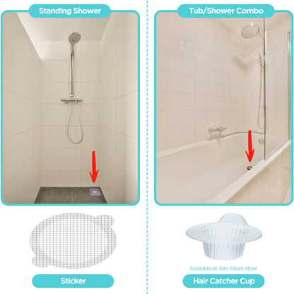 25 Pack Disposable Shower Drain Hair Catcher Mesh Stickers - Peel & Stick Drain Strainers to Prevent Clogs, Strong Waterproof Adhesive, Mess-Free Disposable Drain Covers for Shower & Bathtub