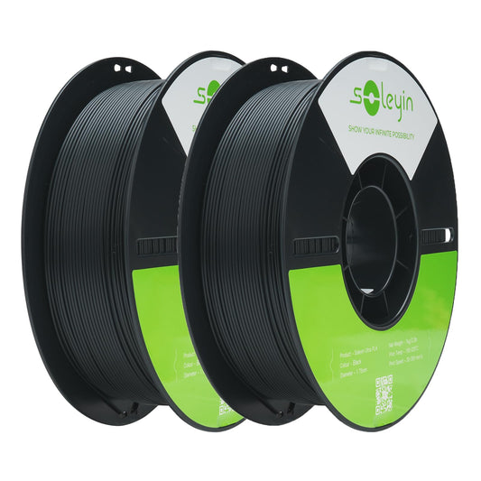 Ultra PLA Filament 1.75mm PLA 3D Printer Filament High Speed 30-600mm/s Dimensional Accuracy +/- 0.02mm, 2kg Spool (4.4lbs)-2 Pack Black