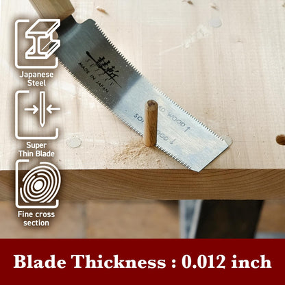 SUIZAN Flush Cut Saw 5" - Professional Japanese Pullsaw Ryoba Double Edge Handsaw Woodworking Tools