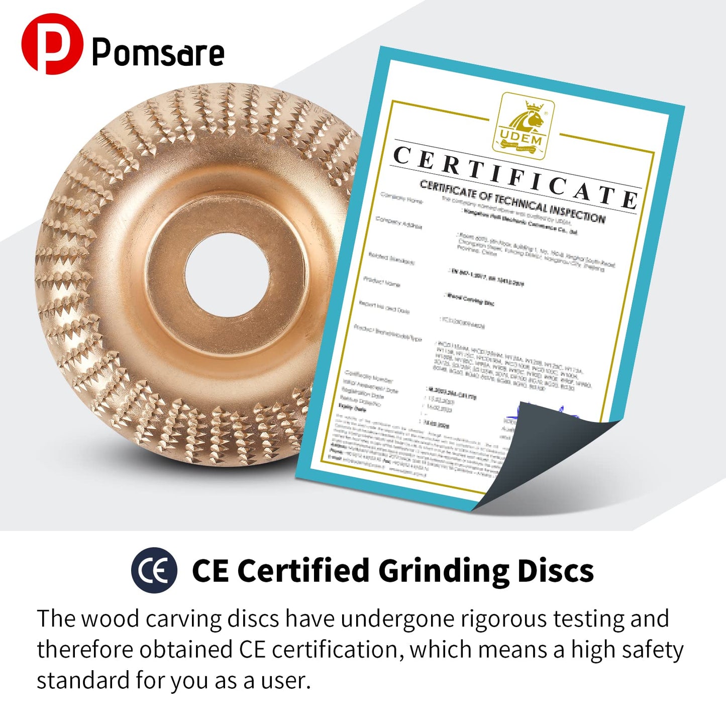 Pomsare Wood Carving Disc Set, 5PCS Wood Grinding Wheel for 4 or 4 1/2 Angle Grinder, Stump Grinder Shaping Discs for Cutting Polishing