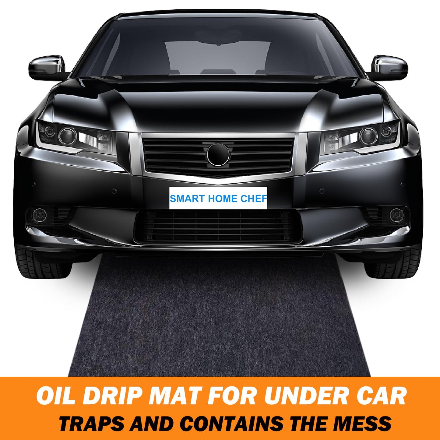 SMART HOME CHEF 36x60 inches Garage Floor Mat for Under Car,Premium Oil Spill Mat,Absorbent Oil Mat Protects Floor from Spills, Drips, Splashes and Stains, Reusable/Sturdy/Waterproof