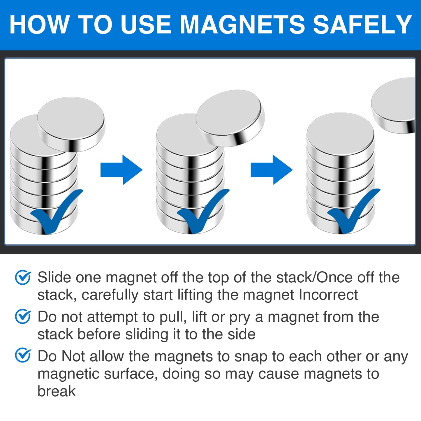 TRYMAG 255Pcs Small Magnets, 32X2mm 2P, 15X2mm 20P, 12x2mm 25P, 10x2mm 50P, 8X2mm 70P, 3x2mm 88P, 6 Different Size, Rare Earth Magnets for Crafts, Heavy Duty Round Refrigerator Magnet