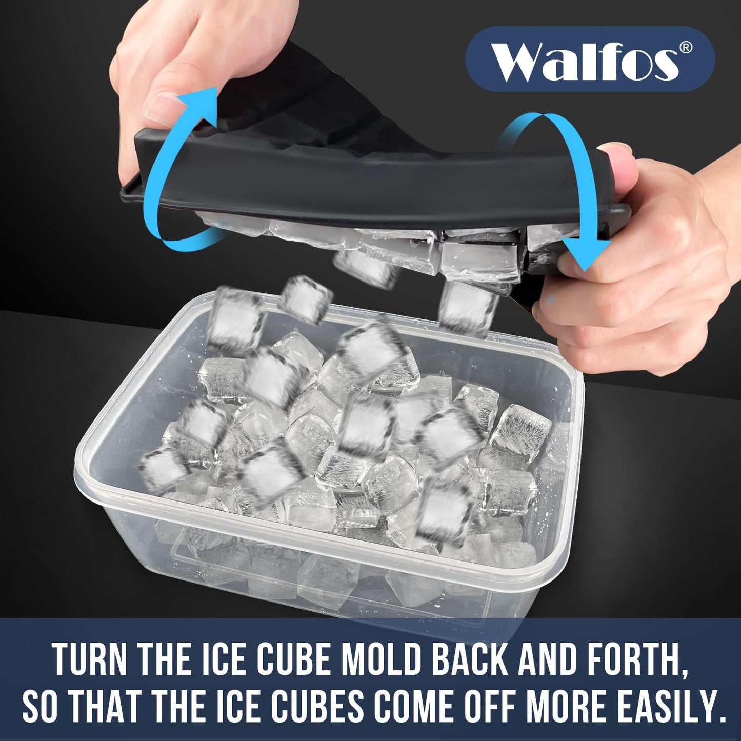 Silicone Ice Cube Tray with Lids, Walfos 3 Pack 72 Cubes Silicone Ice Cube Molds, Flexible and Easy Release, BPA Free and Dishwasher Safe, Perfect for Cocktail, Whiskey, Chocolate