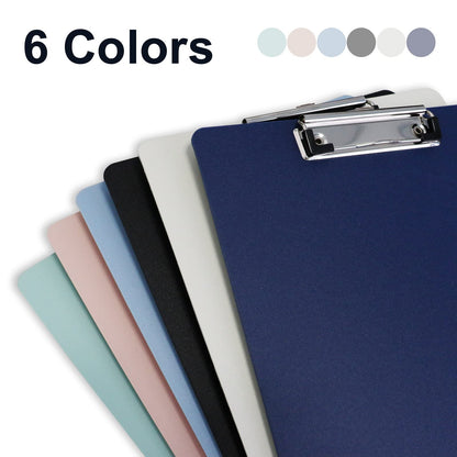 BOMEI Pack A4 Plastic Clipboard, 6Pack Assorted Colors Office Clipboard, 12.5 x 9 Inch