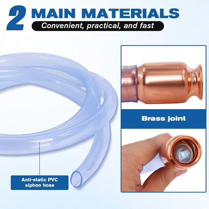 Podoy Automatic Siphon Pump, Gas/Fuel/Gasoline/Water 3/4" Shaker Siphon Hose Pump Transfer Self Priming Siphon Hose -6 Foot High Grade