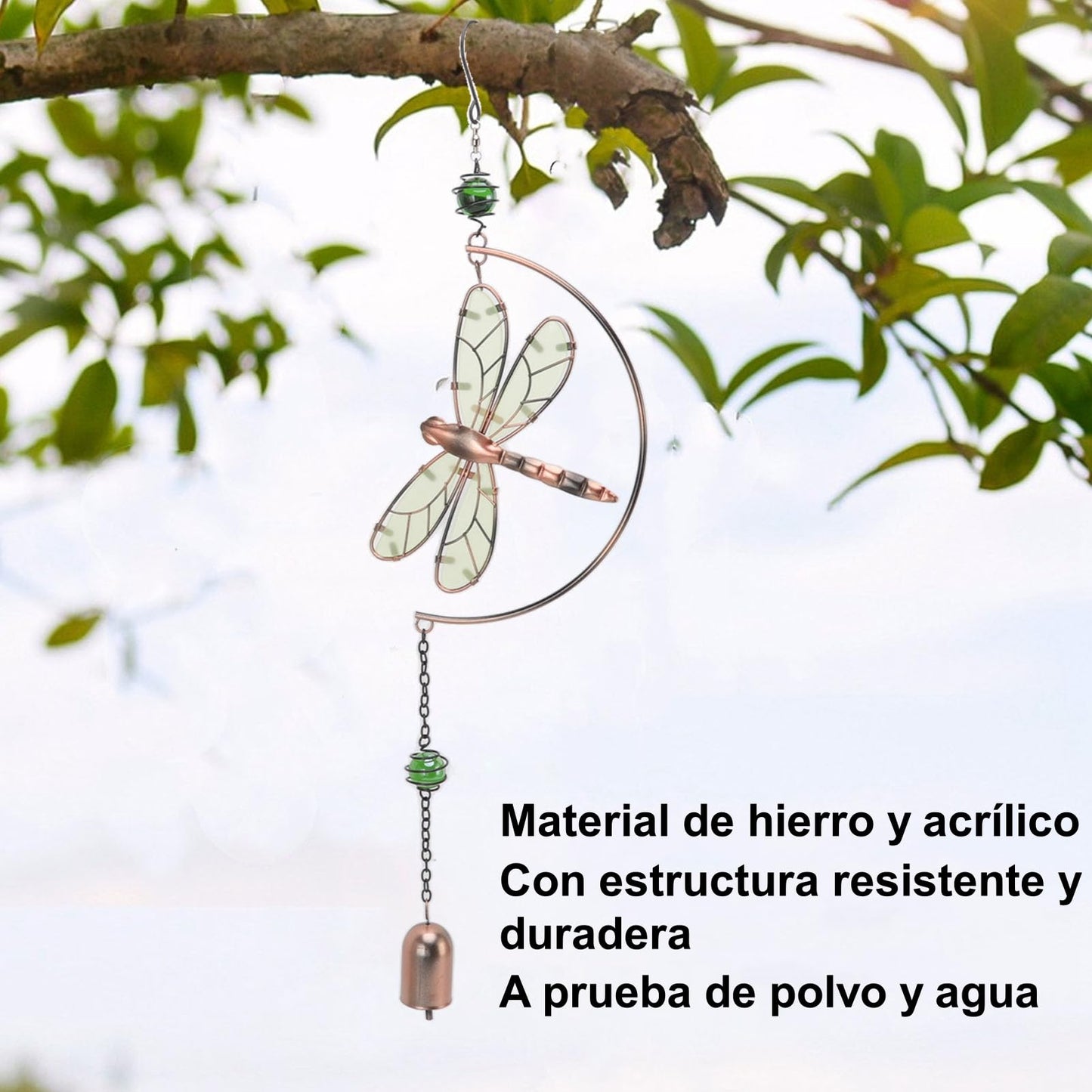 CHICIRIS Dragonfly Wind Chimes Decor, Dragonfly Wind Chimes, Waterproof Beautiful Melody Iron Hanging Ornaments for Home Decoration