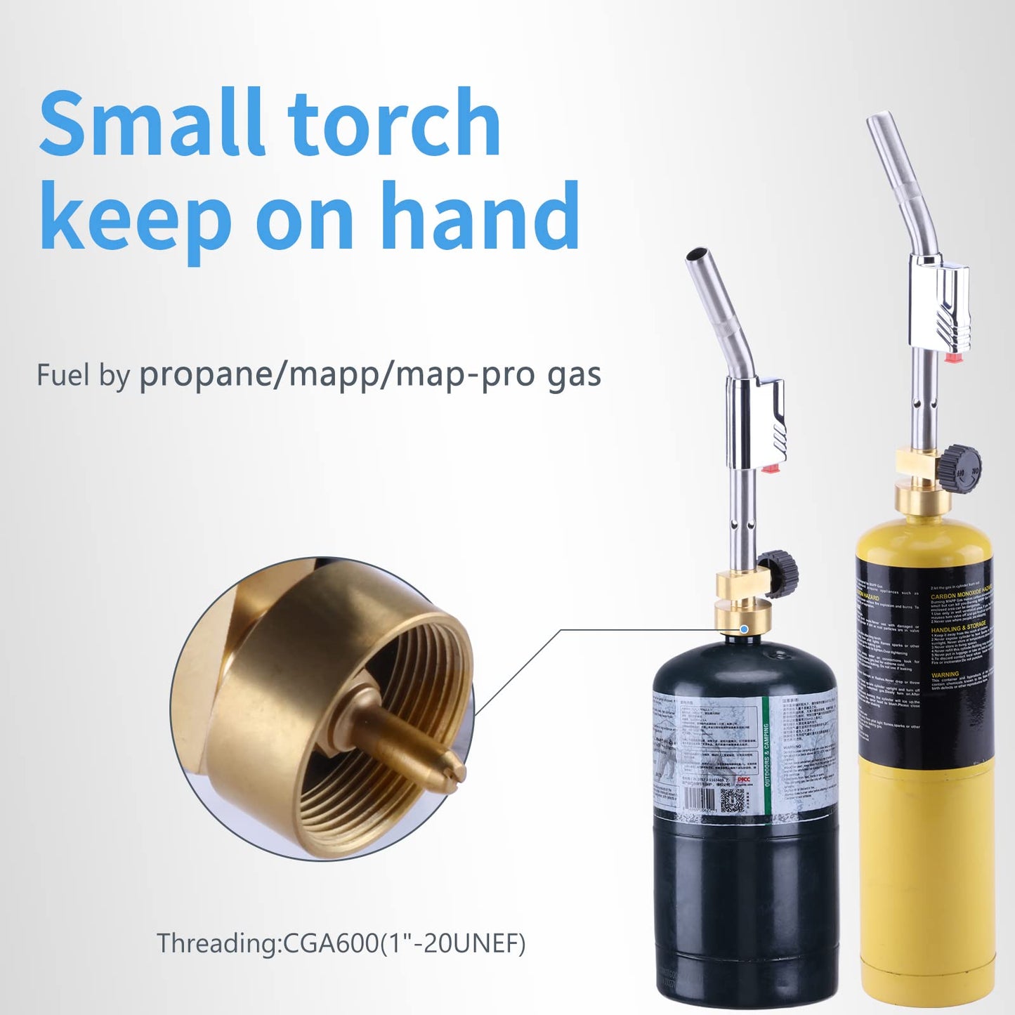 TAUSOM Propane Torch Head Metal Trigger Start Ignition, Propane Torch Adjustable Heat, Torch Head Fuel by MAPP MAP/PRO Propane Gas for Soldering Brazing Jewelry Cooking and Grill