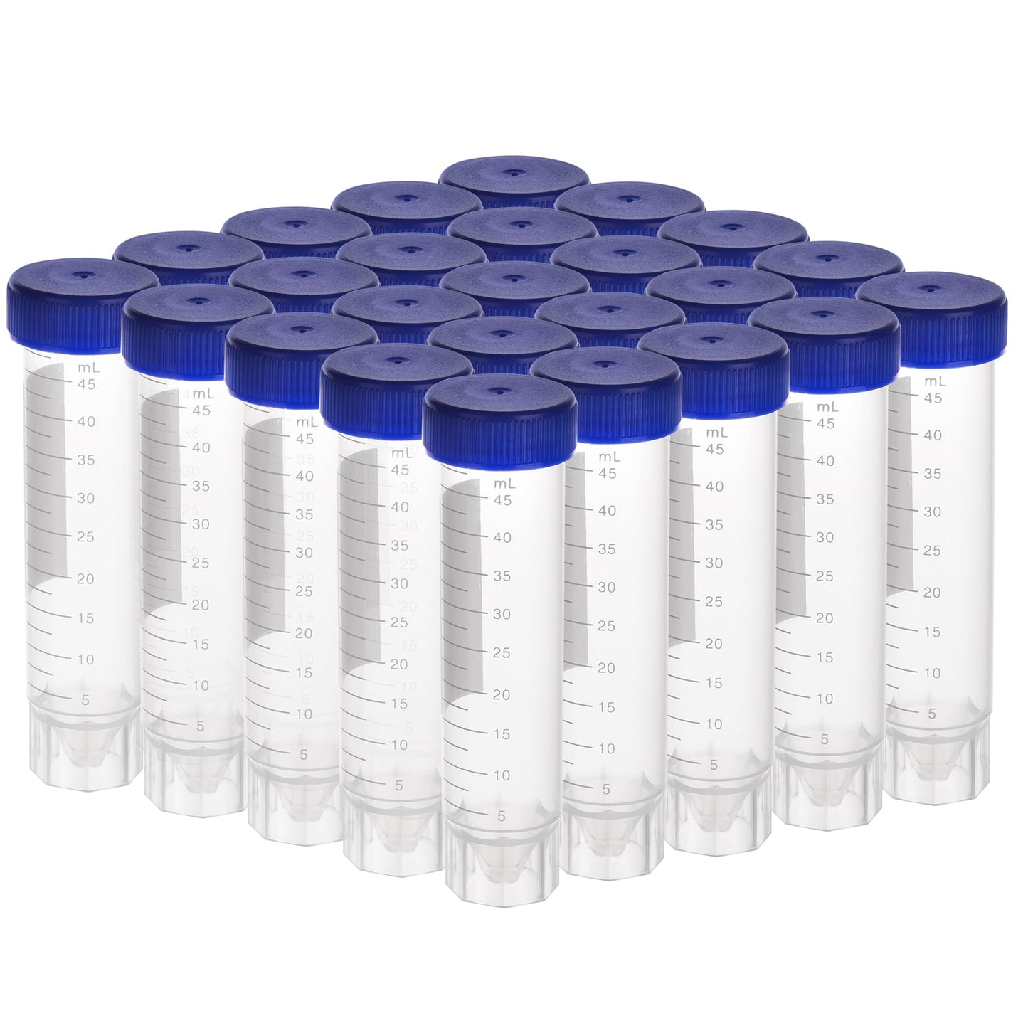ESHATO 50 Pack Sterile Centrifuge Tubes, 50ML Polypropylene Self-Standing Test Tubes with Leak-Proof Screw Caps, Graduated and Write Marks, Conical Tubes, DNase/RNase Free, Human DNA-Free