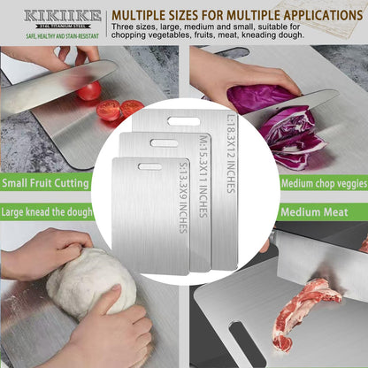 Titanium Cutting Board 2025 New Upgrade 100% Pure Titanium Cutting Boards for Kitchen - Double-Sided Food-Grade titanware Cutting Board Non-Stick Durable and Easy to Clean (13.3 x 9 in)
