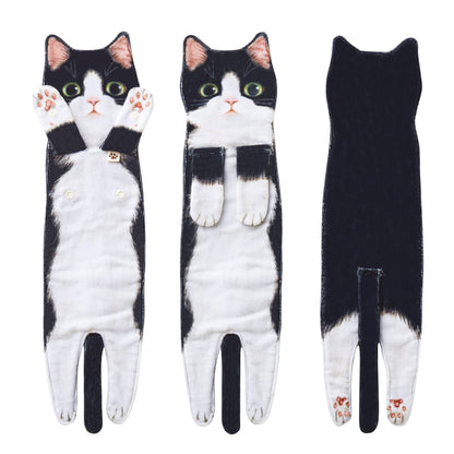 AGRIMONY Cat Funny Hand Towels for Bathroom Kitchen- Cute Decorative Cat Mom Dad Decor Hanging Face Towel Absorbent Soft- Easter Mothers Day Birthday Housewarming Funny Gifts for Women Mom Cat Lovers
