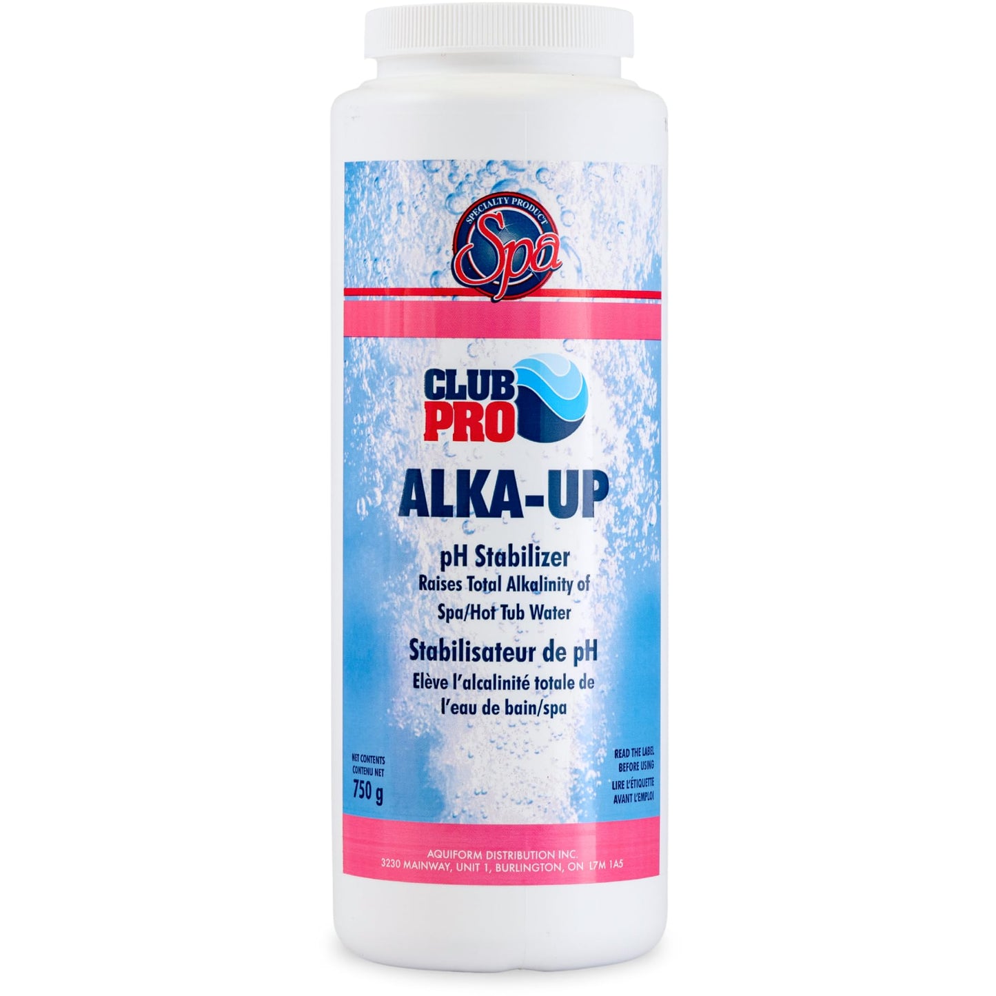 Club Pro Alka-Up 750g - Raises Alkalinity in Hot Tub & Spa - Compatible With Bromine, Chlorine, pH Adjusters & Accessories Like Puck Floater & Dispenser