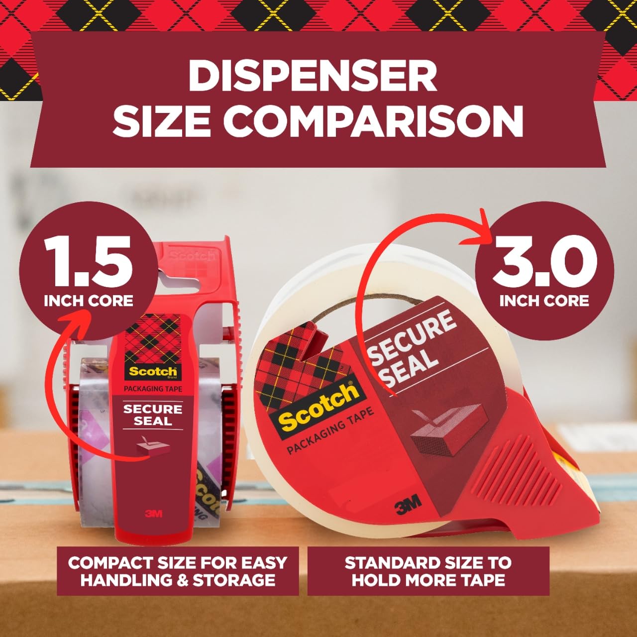 Scotch Ultra Clear Mailing Packaging Tape with Dispenser, 1.88 x 800 Inch, Clear (141)