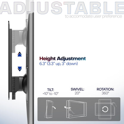 VIVO Height Adjustable 17 to 32 inch Single Monitor Articulating Wall Mount for Standing Workstations, Fits 1 Screen with Max VESA 100x100mm, Black, MOUNT-VW01A
