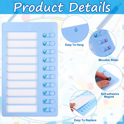 4 Pcs Blank Chore Chart Memo Checklist Boards Kids Chore Chart with 20 Detachable Cardstock to Do List Checklist Board Daily Routine Chart Checklist Board for Home Routine Planning