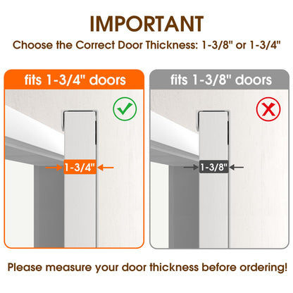 KitchLife Long Over Door Hooks Hanger with 15.75" Extended Arms, Fits 1-3/4" Thick Doors, J40C, 1 Pack Double-Hook, Thickened Bathroom Towel Rack Organization with Screws, Glossy White