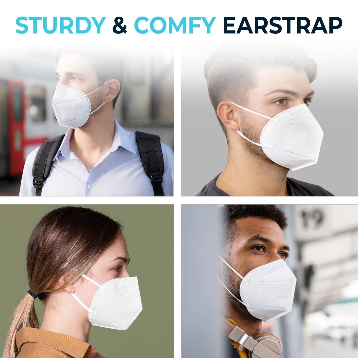 [20 PACK] 5-Ply Disposable Face Mask - Premium Material and Comfortable Fit for Safe and Effective Wear